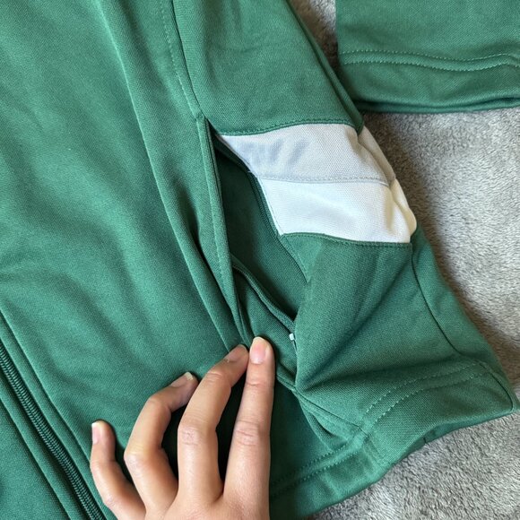 Mizuno Women's IV Zip Fleece Warm-Up Track Jacket Green Pockets M - Picture 4 of 4